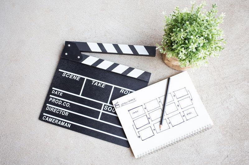 clapper board with storyboard iStock 637986198 800px